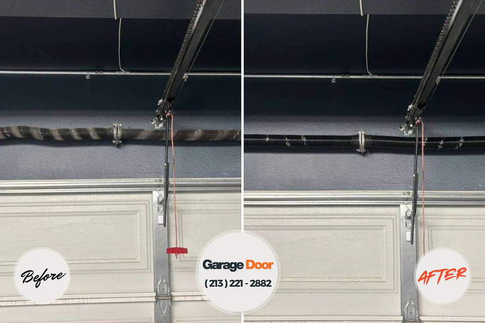 Before and after: garage door repair Mulberry, IN